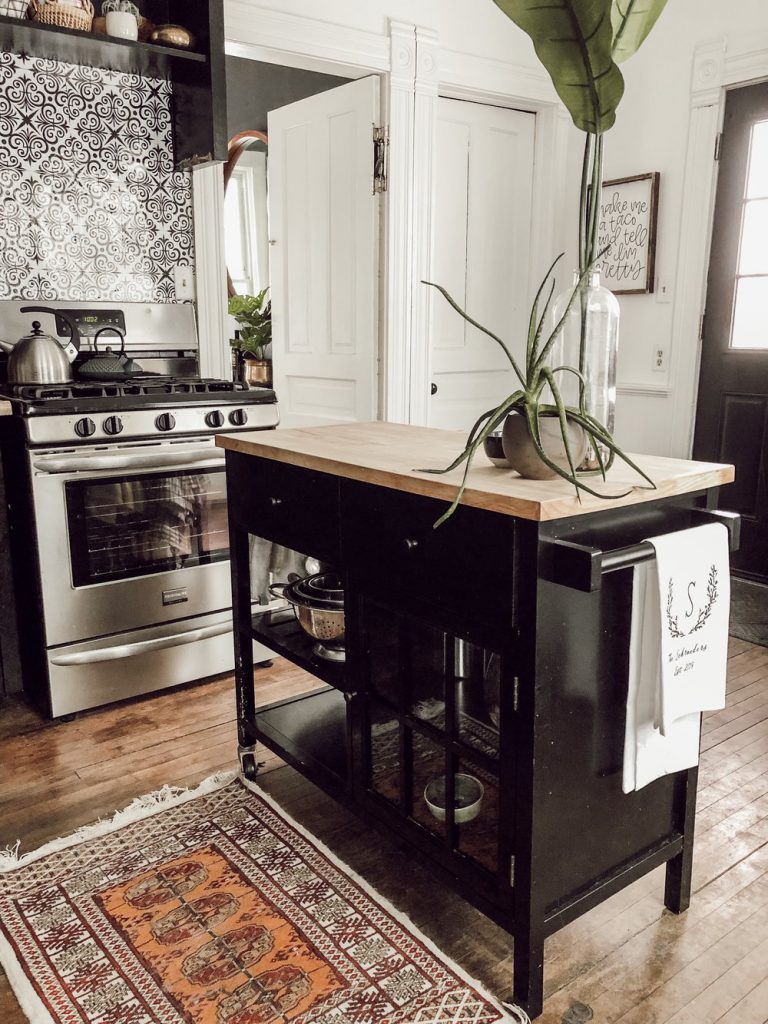 Inside the Home of a Modern, Victorian Filled with Cool Vintage | Black Eclectic Kitchen