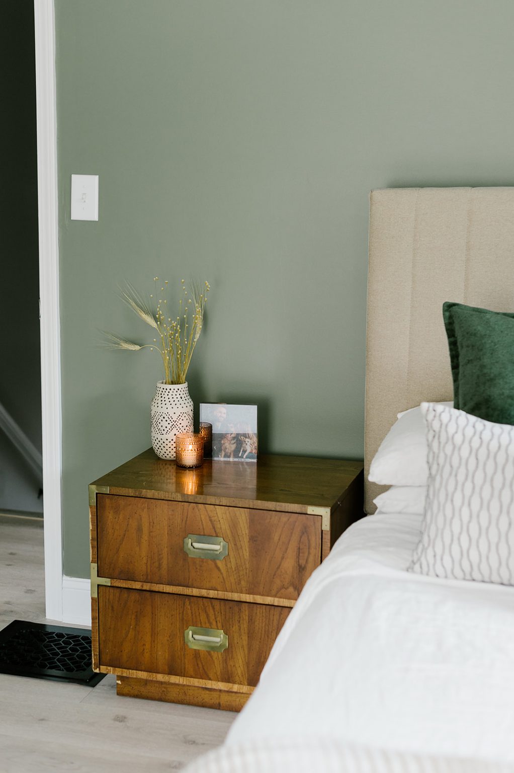 Our Sage Green Guest Bedroom with Midcentury Furniture