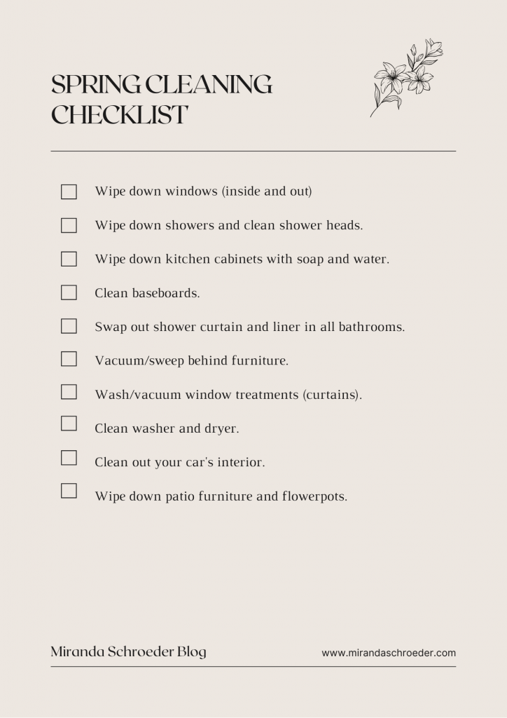 Spring Cleaning Checklist | Oreck Vacuum Review | Miranda Schroeder Blog

www.mirandaschroeder.com